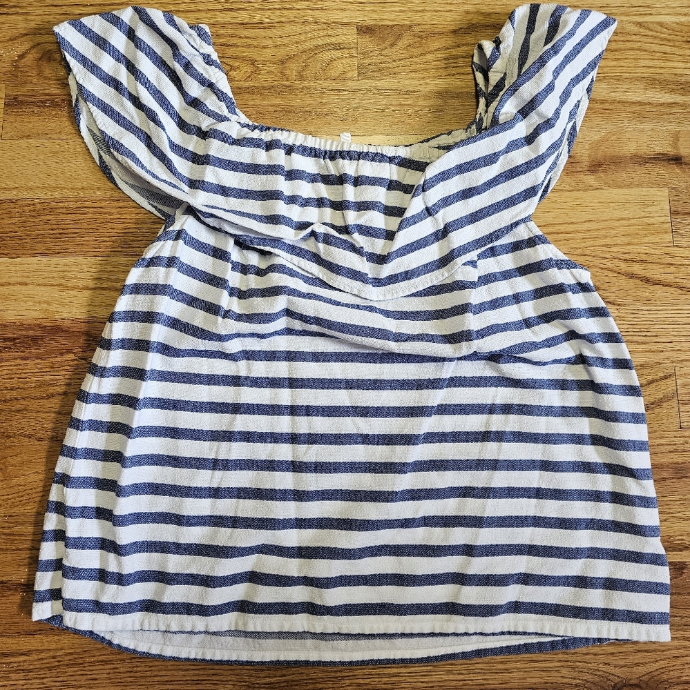 Southern Tide Blue and White Striped Top